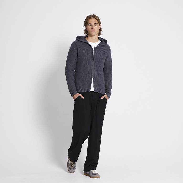 Knit zip hoodie "Sebastian" Dark Grey